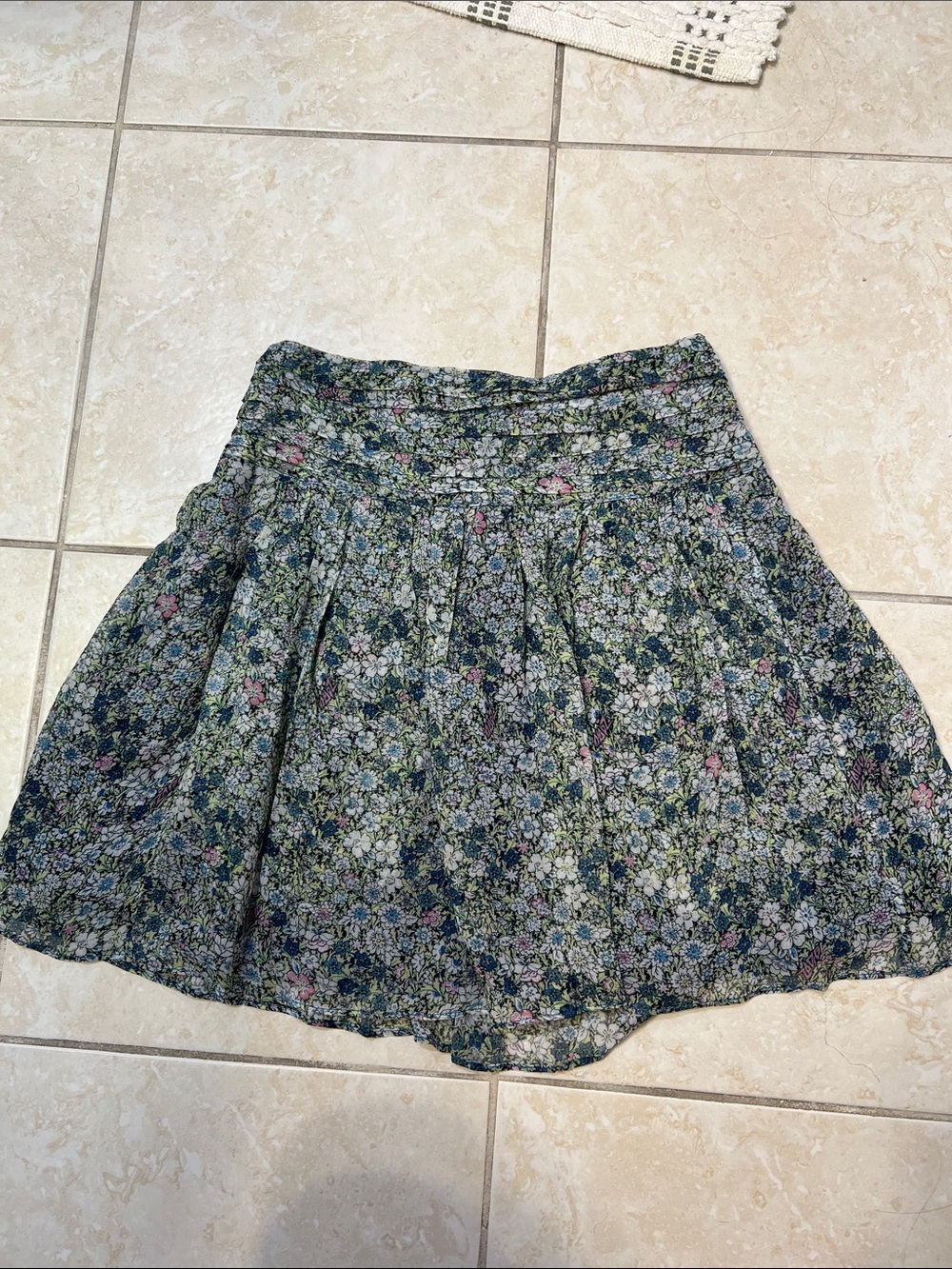 Zadig & Voltaire Floral Circle Skirt in Green/Blue with Pink Accents Size 34